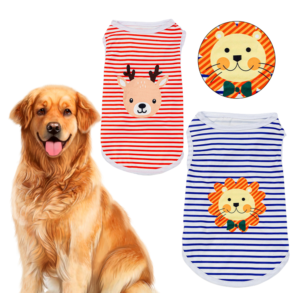 WWA Áo Thun Mềm Mại In Họa Tiết Hoạt Hình Dành Cho Cún Cưng Áo Sweater Không Tay Cổ Tròn In Chữ Thời Trang Mùa Hè Cho Thú Cưng