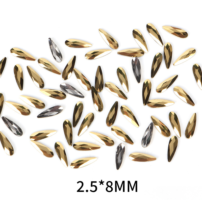 Đá Kim Cương Tráng Gương Phẳng Hình Trái Tim Phong Cách Âu Mỹ Trang Trí Móng Tay