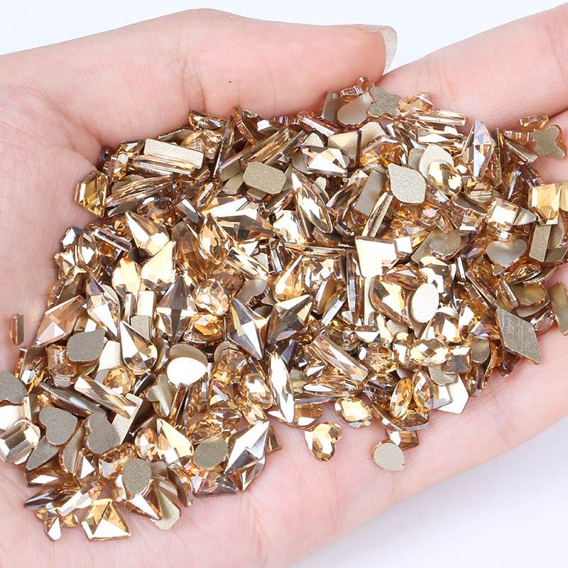 Đá Kim Cương Tráng Gương Phẳng Hình Trái Tim Phong Cách Âu Mỹ Trang Trí Móng Tay