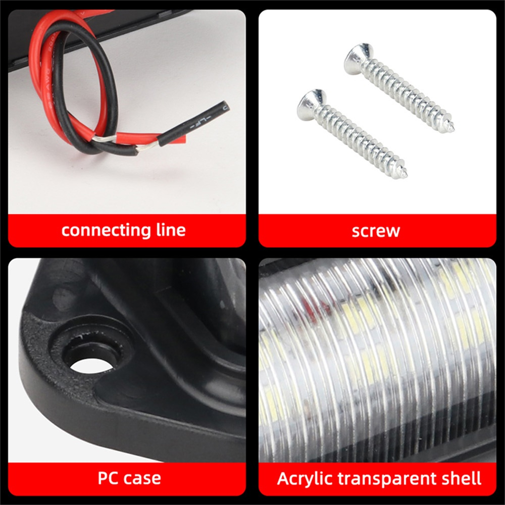 Đèn LED 6 Bóng 12V-24V Chống Thấm Nước Gắn Biển Số Xe Hơi