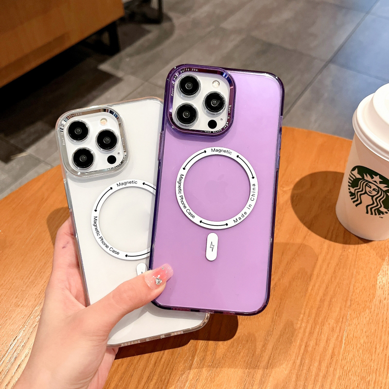 Ốp Điện Thoại Dẻo Trong Suốt Chống Sốc Kèm Giá Đỡ Từ Tính Cho iPhone 14 13 12 11 Pro Max 14 Plus