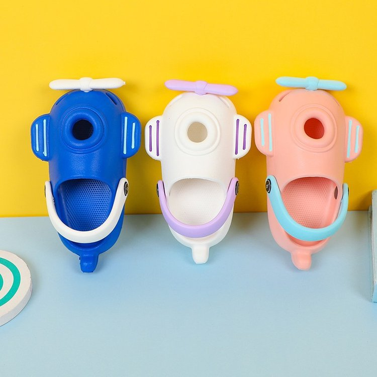 Dép Đi Trong Nhà Đế Mềm Chống Trượt Hình Máy Bay Hoạt Hình Độc Đáo Dành Cho Trẻ Em