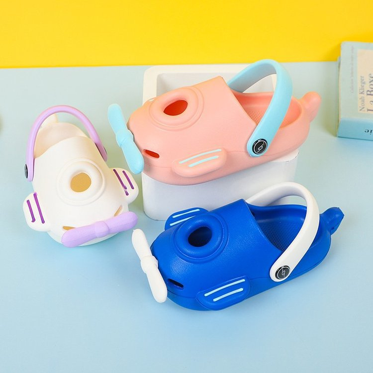 Dép Đi Trong Nhà Đế Mềm Chống Trượt Hình Máy Bay Hoạt Hình Độc Đáo Dành Cho Trẻ Em