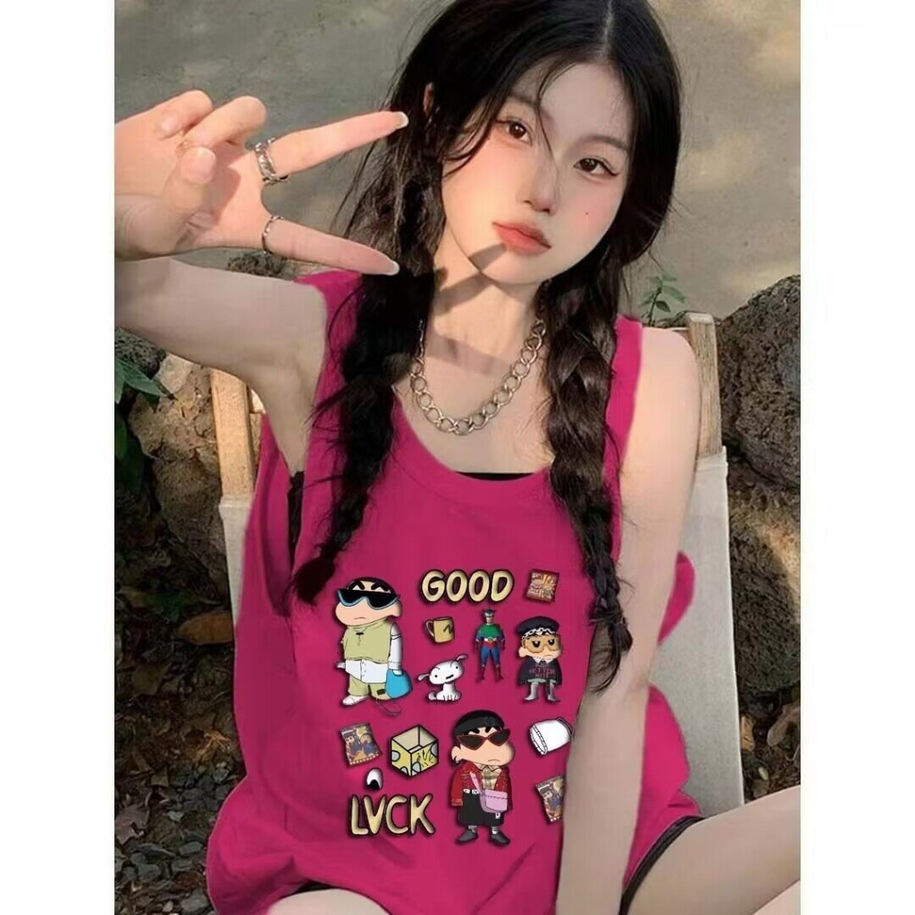 Áo ba lỗ nữ trước vai cotton Không tay áo nguyên chất áo thun nữ ngắn tay phong cách mùa hè mới Áo thô Áo vest áo hai dây