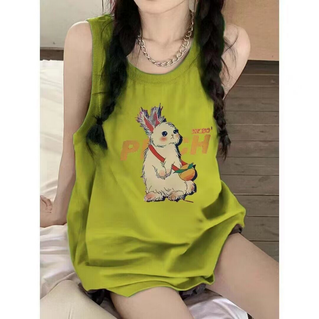 Áo ba lỗ nữ trước vai cotton Không tay áo nguyên chất áo thun nữ ngắn tay phong cách mùa hè mới Áo thô Áo vest áo hai dây