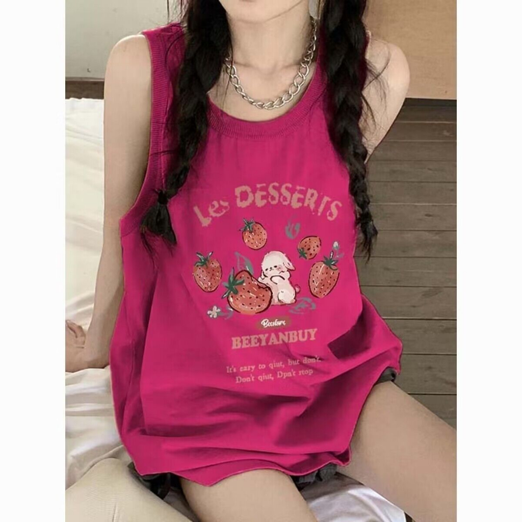 Áo ba lỗ nữ trước vai cotton Không tay áo nguyên chất áo thun nữ ngắn tay phong cách mùa hè mới Áo thô Áo vest áo hai dây