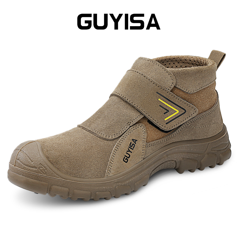Guyisa Giày Bảo Hộ Cổ Cao Chống Bỏng Chất Liệu Da Bò 37-45 3027