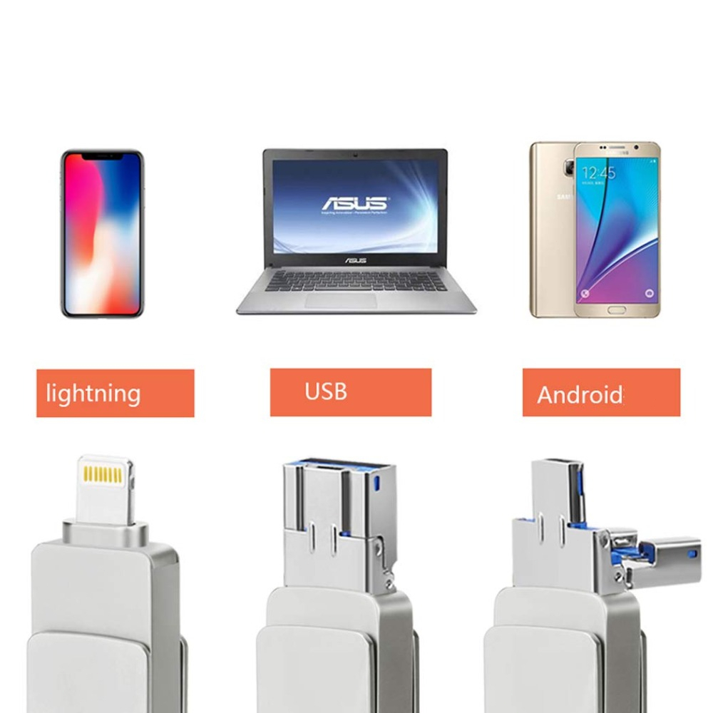 Thẻ Nhớ Eldingu 32GB 128GB 8GB 64GB OTG Usb256GB 16GB Bằng Kim Loại512GB/1TB