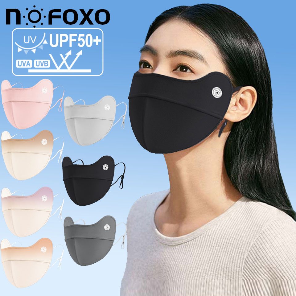 Khẩu trang 3D NOFOXO UPF50+ bảo vệ chống nắng chống tia UV tạo khuôn mặt chữ V có thể điều chỉnh