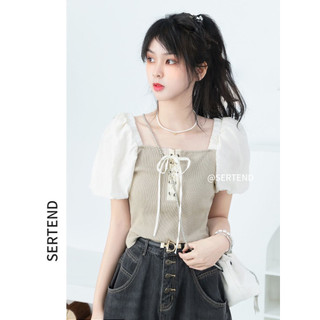 Square Neck Blouse New Design Summer Fashion French Style