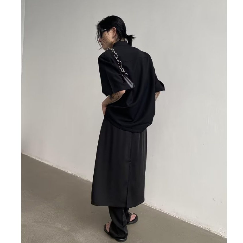 Tb xeno thanh niên Áo sơ mi nam phong cách Trung Quốc khóa sườn xám không khí đơn giản thiết kế thời trang tay ngắn