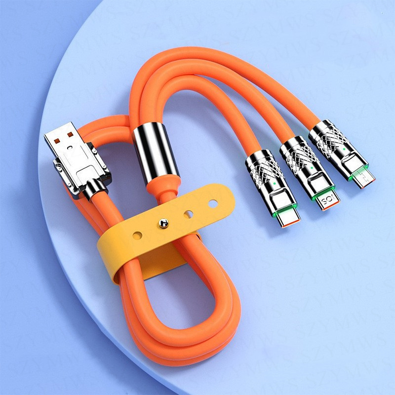 Dây Cáp Sạc Nhanh 3 Trong 1 120W 6A Dành Cho iPhone