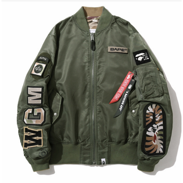 Áo Khoác Bóng Chày bapee Họa Tiết Rằn Ri Thời Trang Thu Đông 2021 Cho Nam