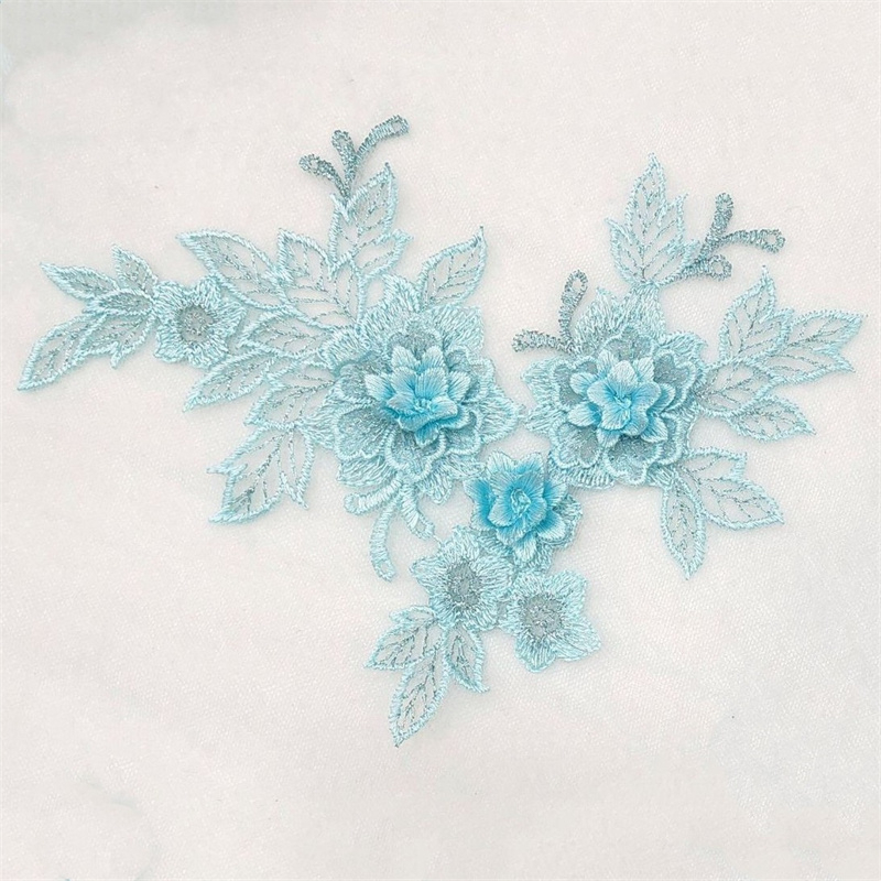 1 Miếng Vải Thêu Hoa 3D 14 * 20CM Trang Trí Váy Cưới