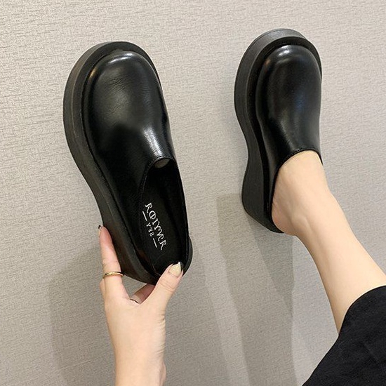 Giày Sandal Đế Xuồng Bằng Da Thời Trang Mùa Hè