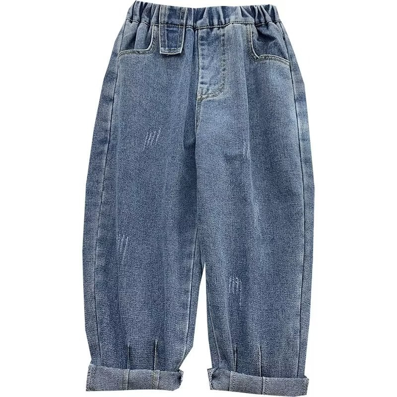 Quần Jean Dài Dáng Rộng Thoải Mái Thiết Kế Đơn Giản Thời Trang Cho Bé Trai 110-170