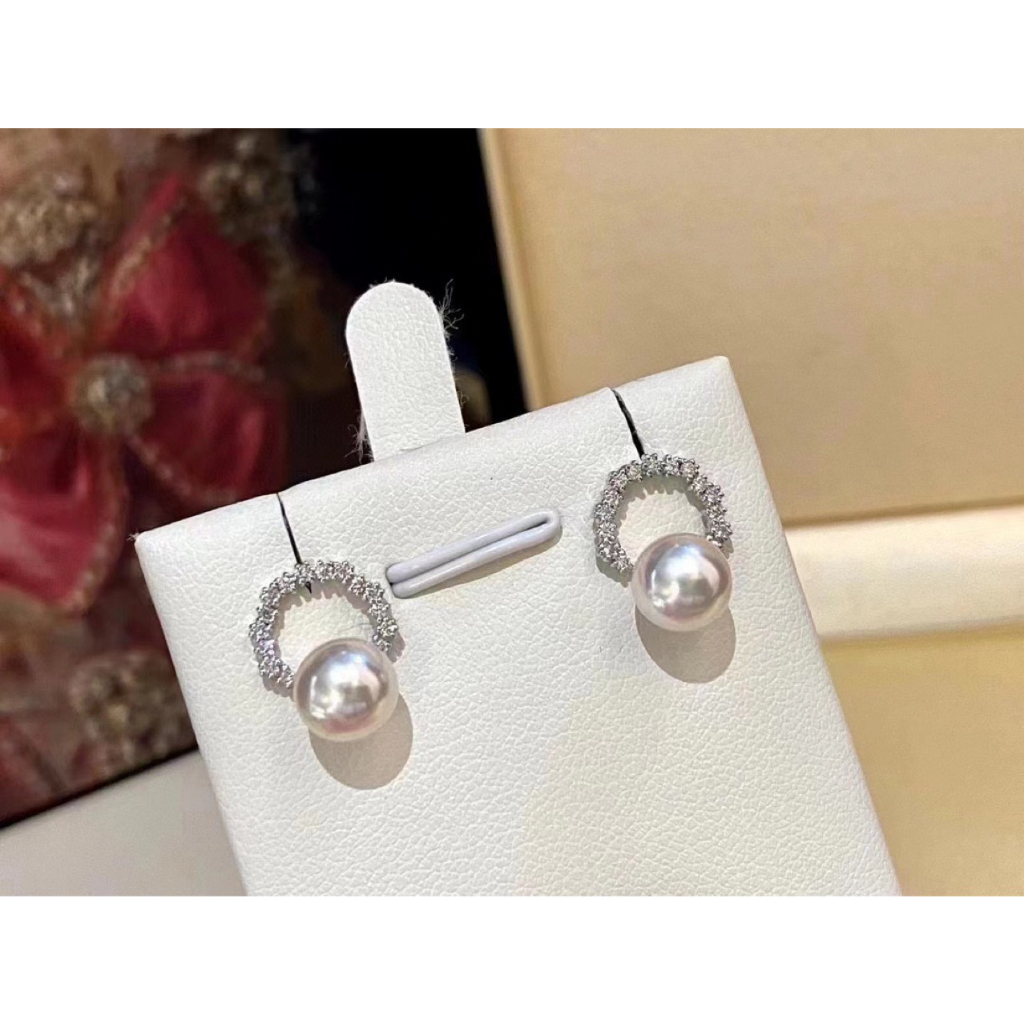Bông Tai Mạ Bạc 925 Đính Ngọc Trai Phong Cách vintage