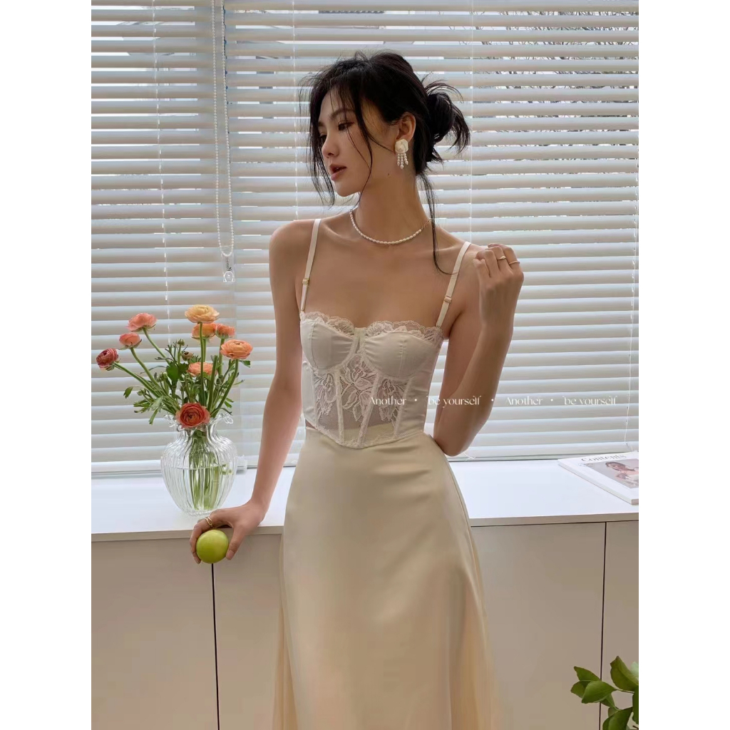 Áo Ngực Dáng Dài Màu Trơn Phối Ren Thời Trang Cho Nữ Size S M L XL