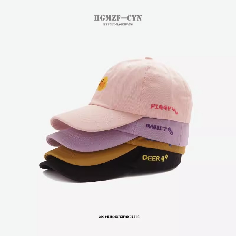 Mũ Lưỡi Trai Thêu Chữ Và Họa Tiết Hoạt Hình Phong Cách Hàn Quốc Thời Trang Mùa Hè Cho Nam Và Nữ