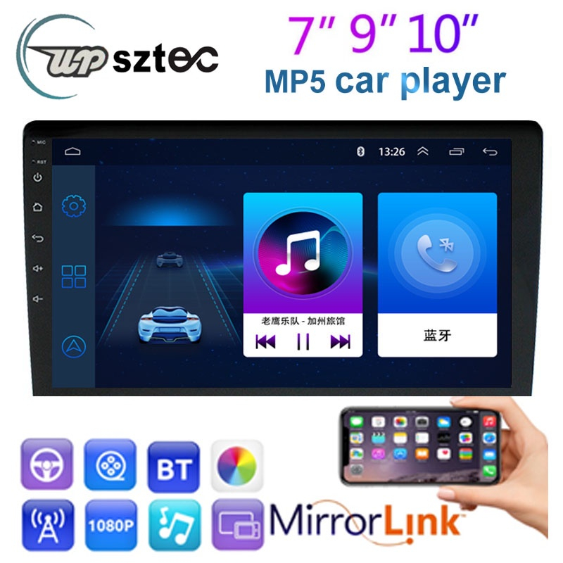 Mirrorlink 2 Din MP5 Bluetooth Player Thu MP5 Trình phát MP5 7 "9" 10 inch HD TFT lõi tứ xe hơi đa p
