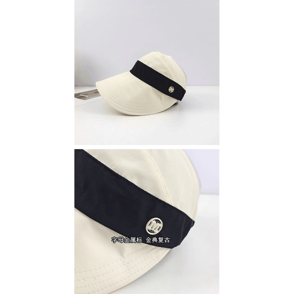 Zhao Lusi Mũ Bucket Hở Chóp Có Nhãn Buộc Tóc Đuôi Ngựa M Che Nắng Mùa Hè Cho Nữ