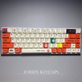 123 phím mario keycaps xda/cherry profile 61/64/68/75/84/87/104/108 pbt dye sub bàn phím cơ keycap
