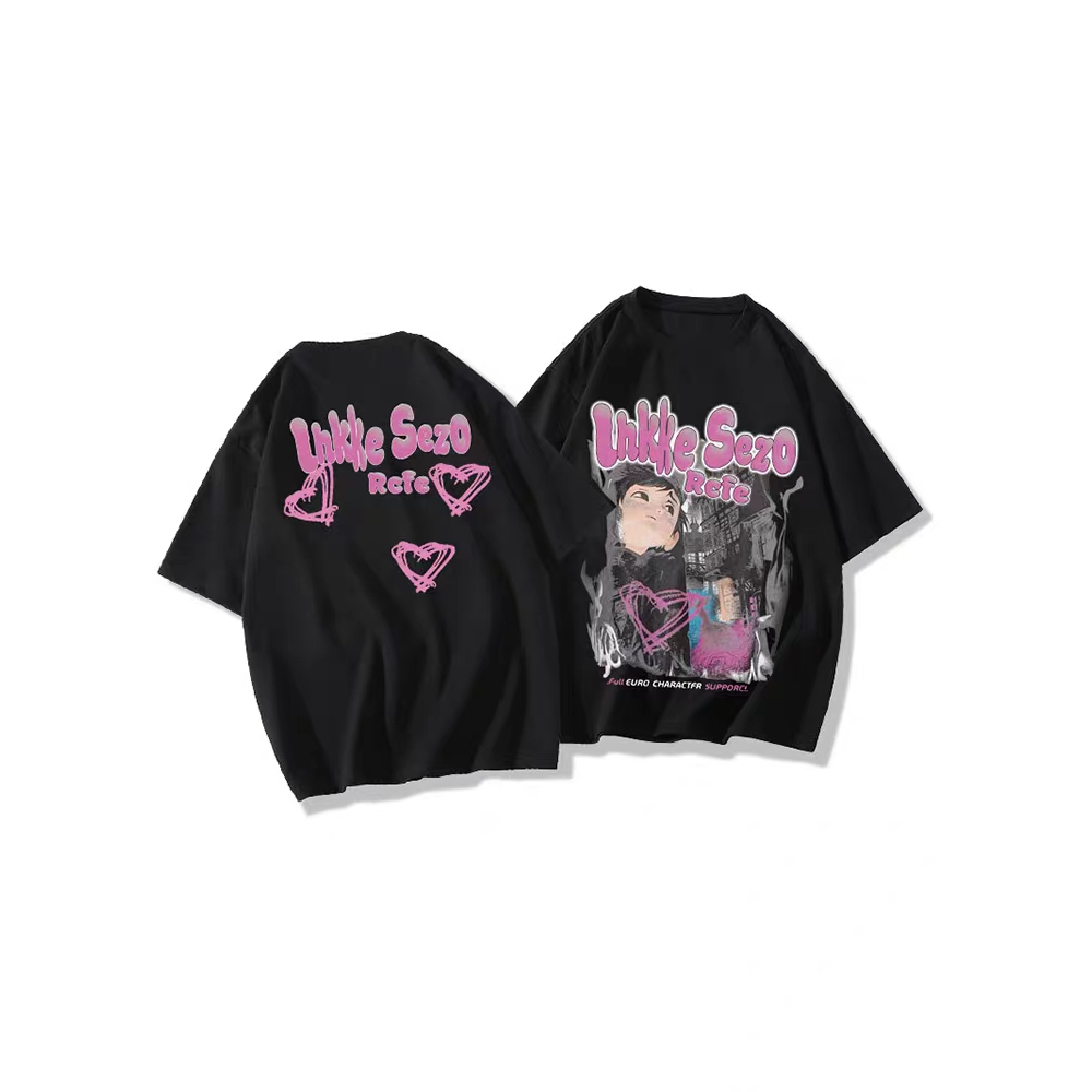 Áo Thun Tay Ngắn Cổ Tròn Dáng Rộng In Họa Tiết Thời Trang Trẻ Trung Cho Nam