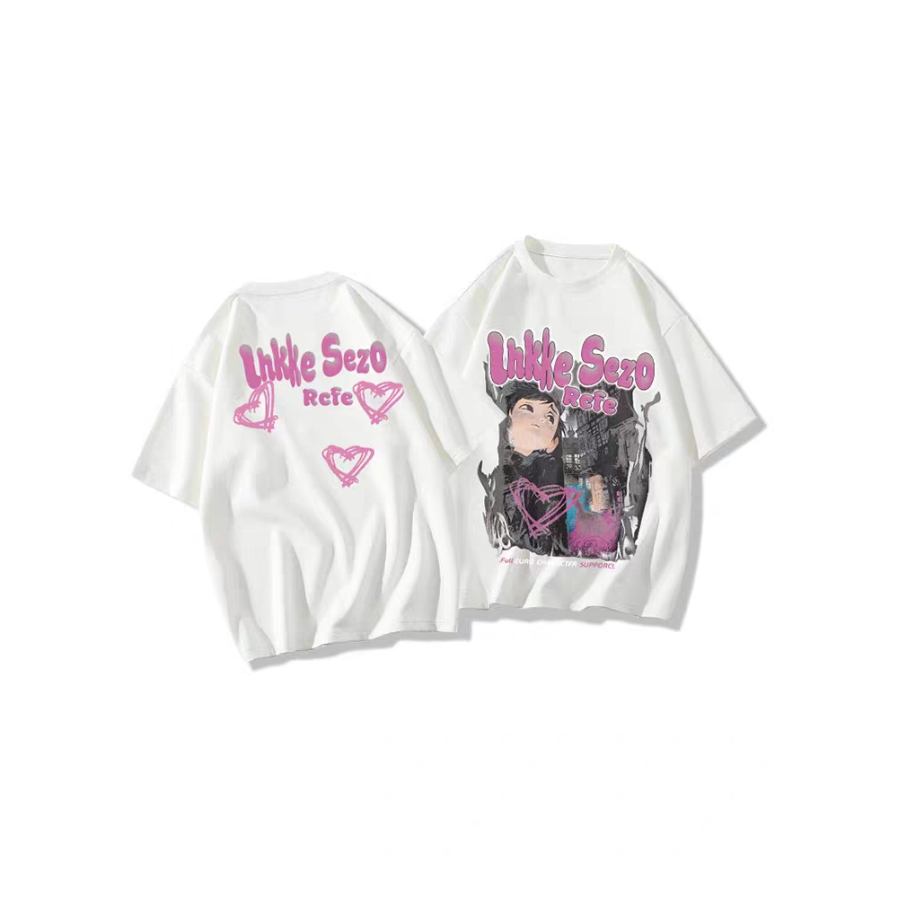 Áo Thun Tay Ngắn Cổ Tròn Dáng Rộng In Họa Tiết Thời Trang Trẻ Trung Cho Nam