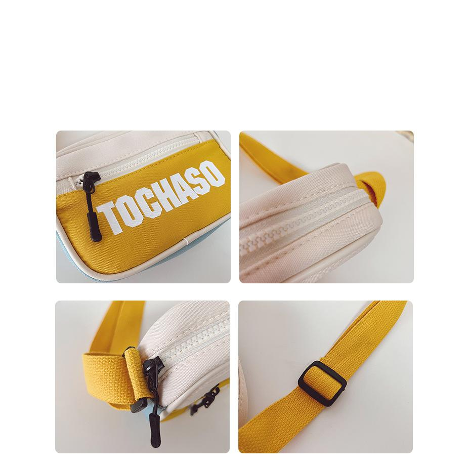 Bé trai và bé gái Màu sắc thời trang tương phản chữ đeo chéo một vai Túi đeo chéo trẻ em