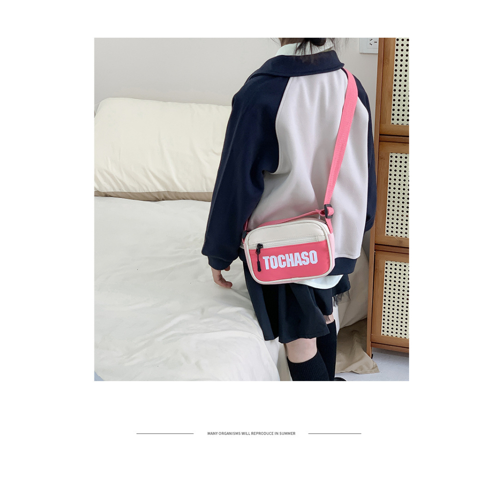 Bé trai và bé gái Màu sắc thời trang tương phản chữ đeo chéo một vai Túi đeo chéo trẻ em