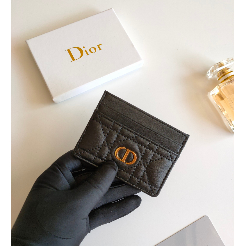 Ví Da Bò Mềm Đựng Thẻ Phong Cách Dior Thời Trang Kèm Hộp Đựng Thẻ S5130