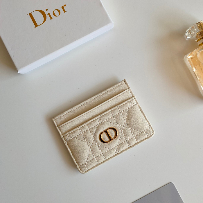 Ví Da Bò Mềm Đựng Thẻ Phong Cách Dior Thời Trang Kèm Hộp Đựng Thẻ S5130