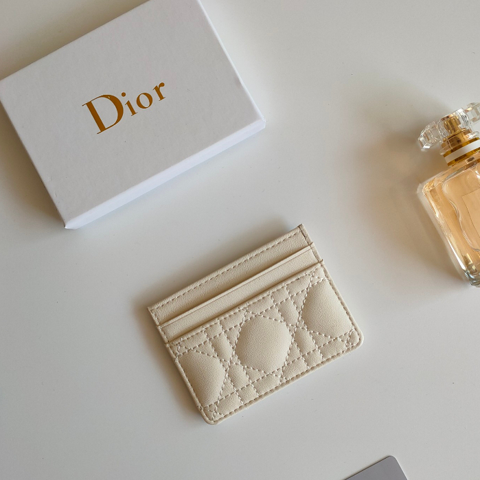 Ví Da Bò Mềm Đựng Thẻ Phong Cách Dior Thời Trang Kèm Hộp Đựng Thẻ S5130