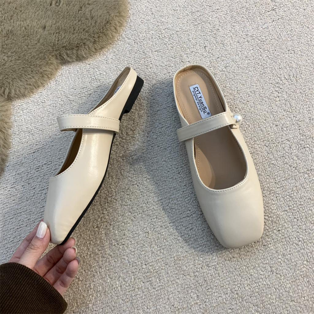 Shizhibao Dép Lười Đế Bằng Phong Cách Pháp Thời Trang Mùa Hè Hàng Mới Dành Cho Bạn Nữ