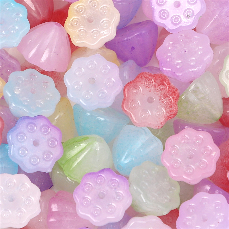 Hạt Nhựa Acrylic Hình Hoa Sen Màu Gradient 10mm Dùng Làm Trang Sức DIY