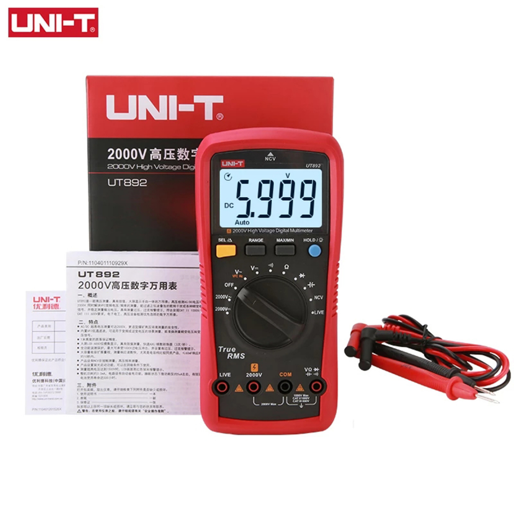 Đồng Hồ Đo Vạn Năng UNI-T UT892 2000V AC / DC Kỹ Thuật Số Chuyên Dụng
