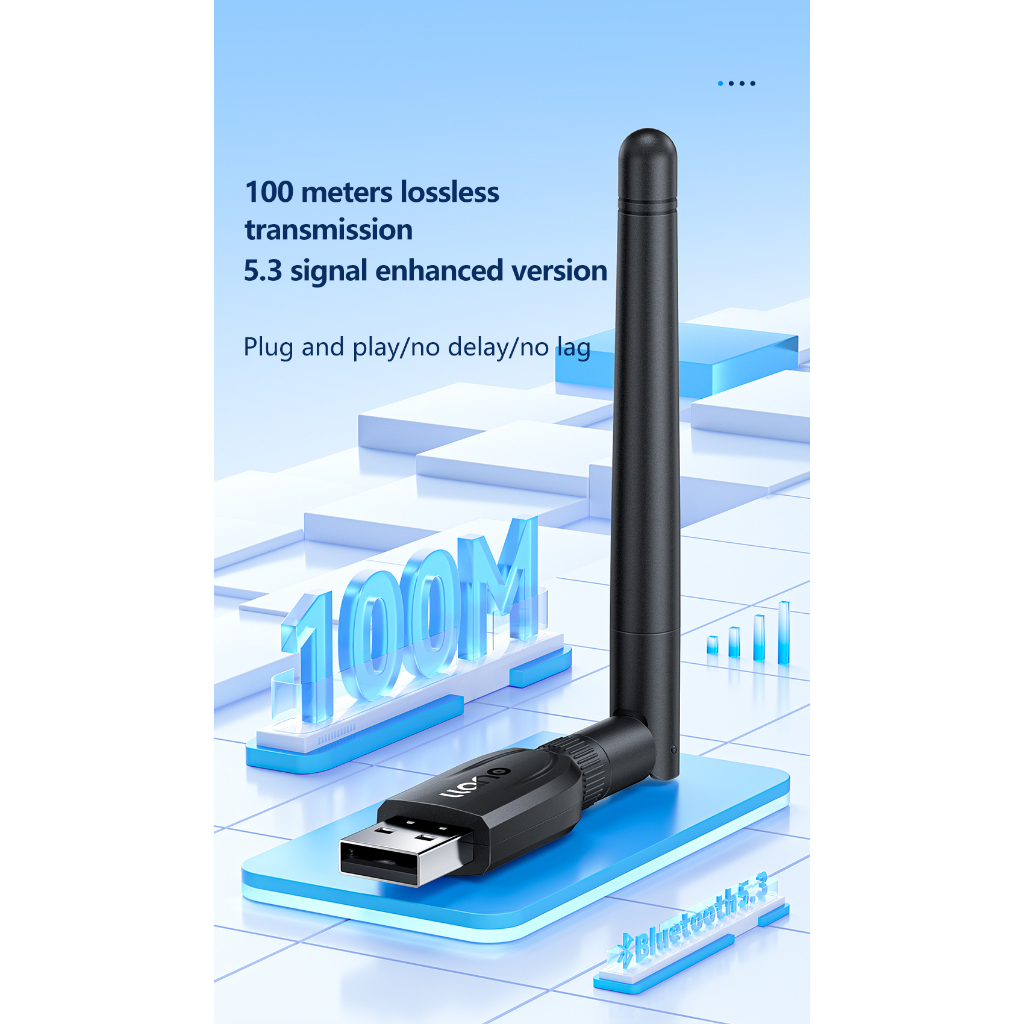 Usb Bluetooth 5.3 Phạm Vi Dài 100M Hỗ Trợ Cho Bàn Phím Và Chuột Bluetooth Win11 / 10 / 8 / 7