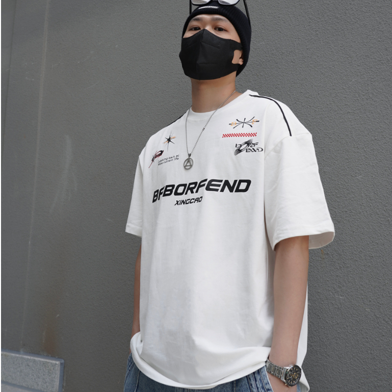 Áo Thun Tay Ngắn Dáng Rộng In Họa Tiết Phong Cách hip hop Thời Trang Mùa Hè Cho Nam