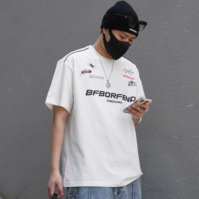 Áo Thun Tay Ngắn Dáng Rộng In Họa Tiết Phong Cách hip hop Thời Trang Mùa Hè Cho Nam