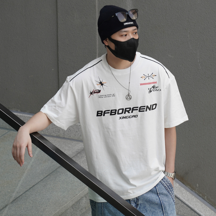 Áo Thun Tay Ngắn Dáng Rộng In Họa Tiết Phong Cách hip hop Thời Trang Mùa Hè Cho Nam