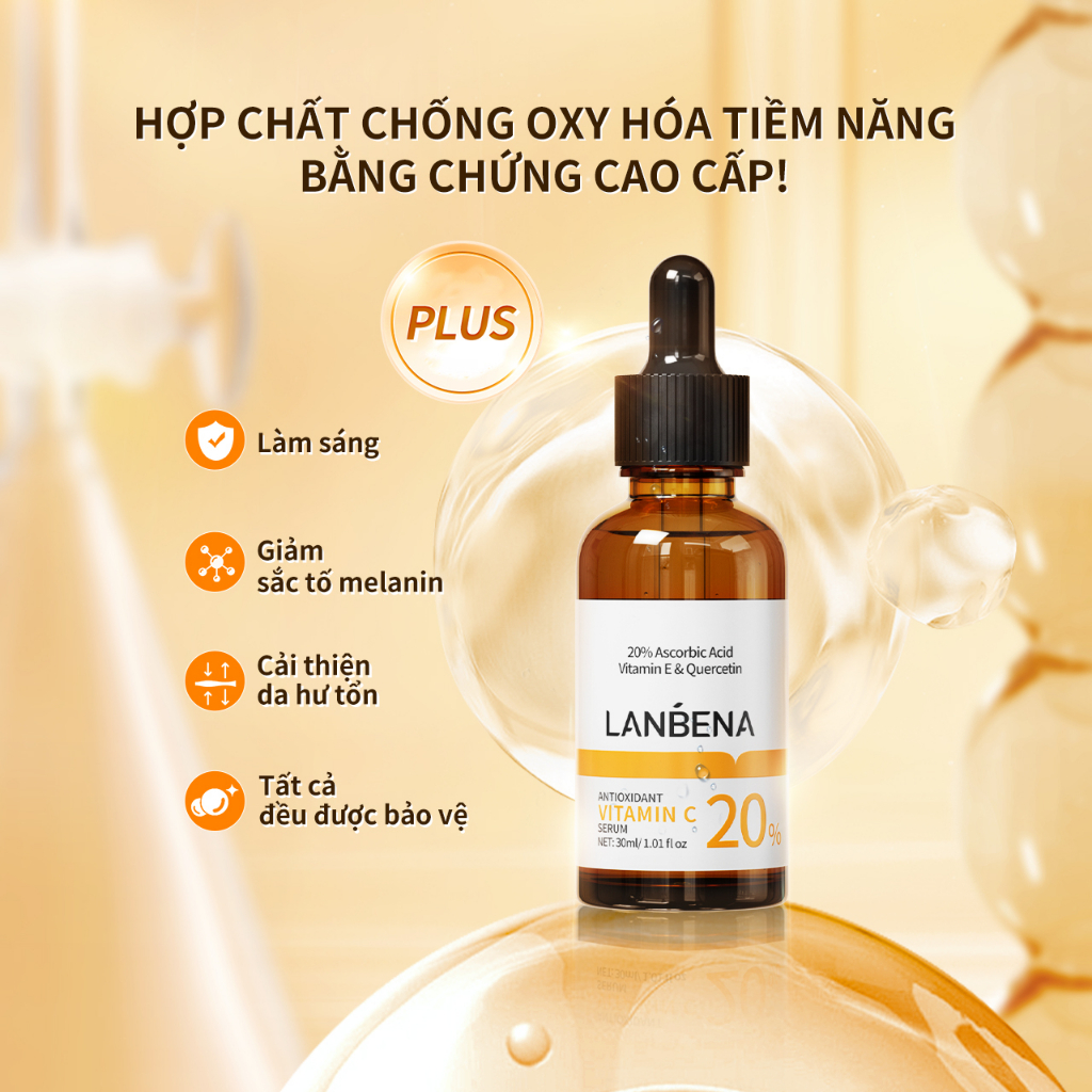 [PLUS] Serum LANBENA làm sáng da 20% vitamin C nguyên chất /Trắng Da Trong 7 Ngày (15ml/30ml)