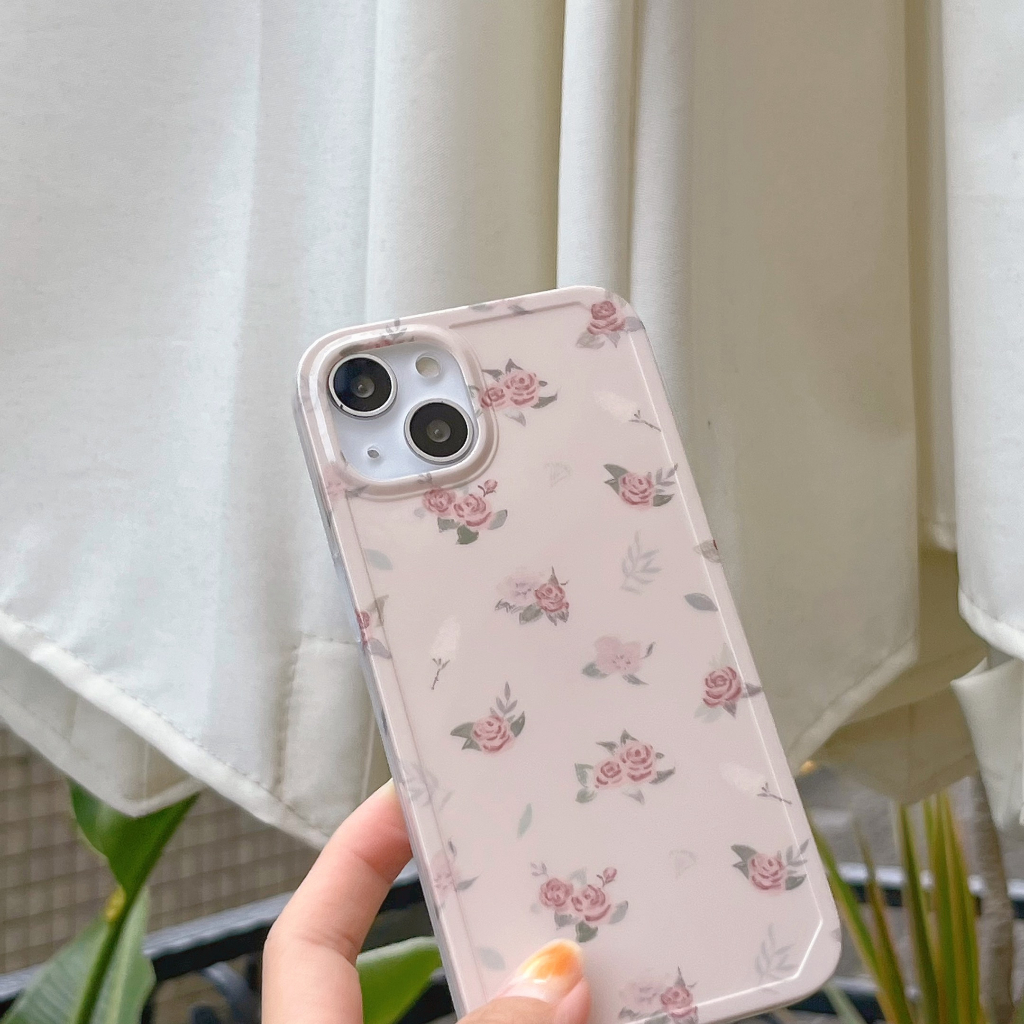 Ốp Điện Thoại Chống Sốc Họa Tiết Hoa Màu Vàng Hồng Cho iPhone 14Promax 14Pro 14 13Promax 13Pro 13 12 11