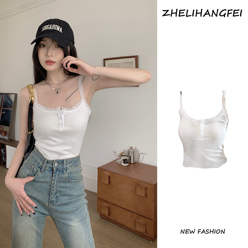 ZHELIHANGFEI Áo Ren Hai Dây Ôm Dáng Gợi Cảm Dành Cho Nữ