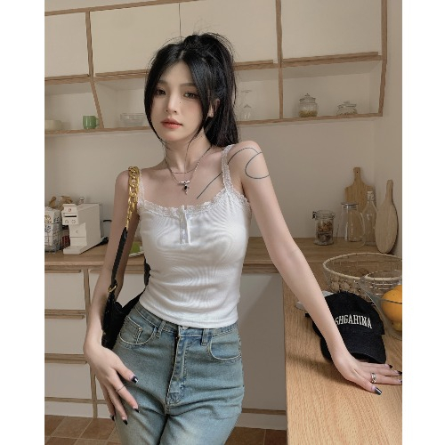 ZHELIHANGFEI Áo Ren Hai Dây Ôm Dáng Gợi Cảm Dành Cho Nữ