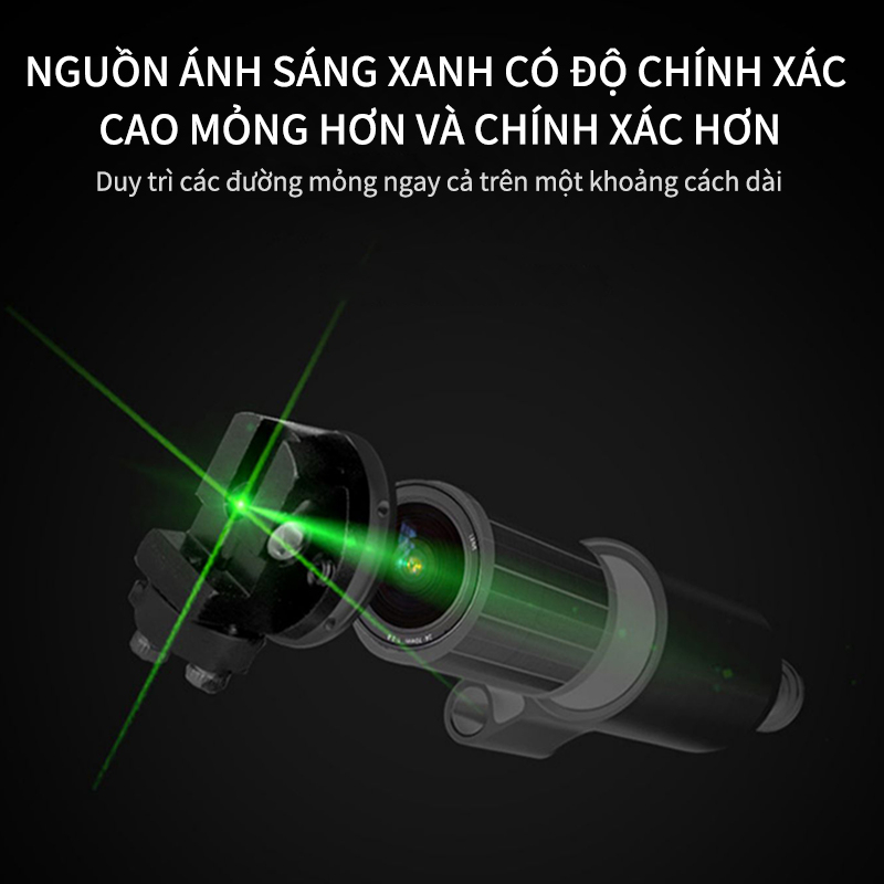 Máy cân bằng laser 2 Dòng Độ Chính Xác Cao 4D , Băng Laser Cross Line Green Xoay 360º