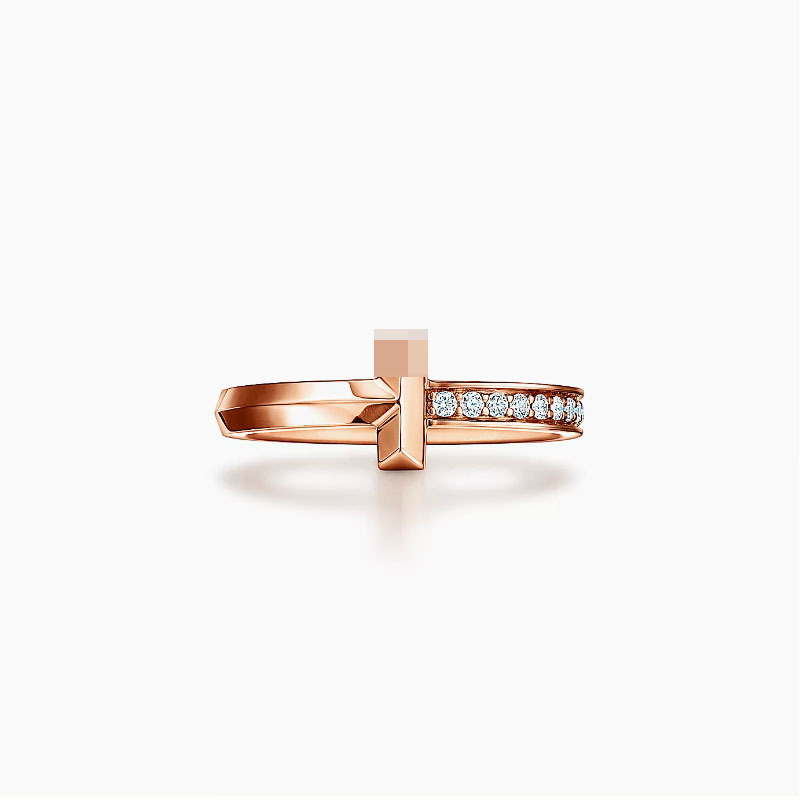 Nhẫn Cặp Mạ Bạc 925 Hình Chữ T Đính Đá Sang Trọng