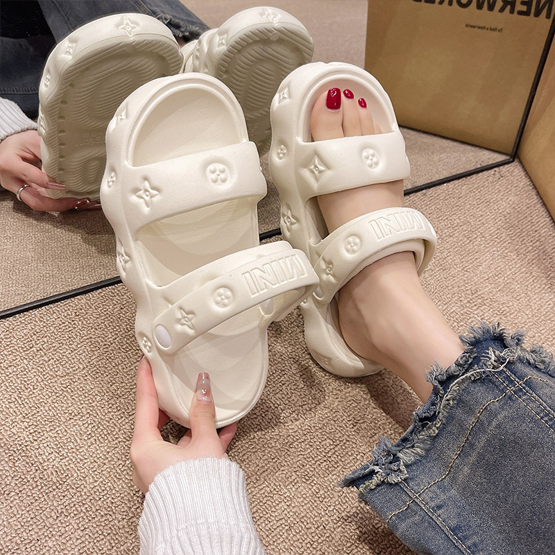 Dép Sandal Đế Dày Thời Trang Mùa Hè Phong Cách Hàn Quốc Cho Nữ