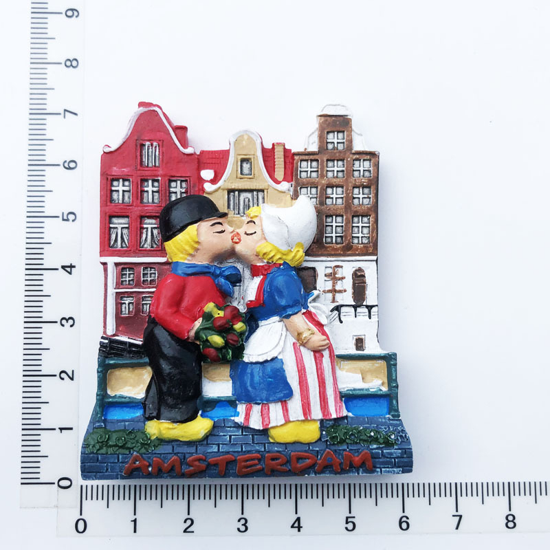 Netherlands landmarks tourist Lưu Niệm Nam Châm Dán Tủ Lạnh Du Lịch Hà Lan Amsterdam