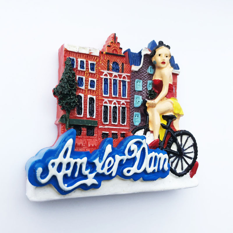 Netherlands landmarks tourist Lưu Niệm Nam Châm Dán Tủ Lạnh Du Lịch Hà Lan Amsterdam
