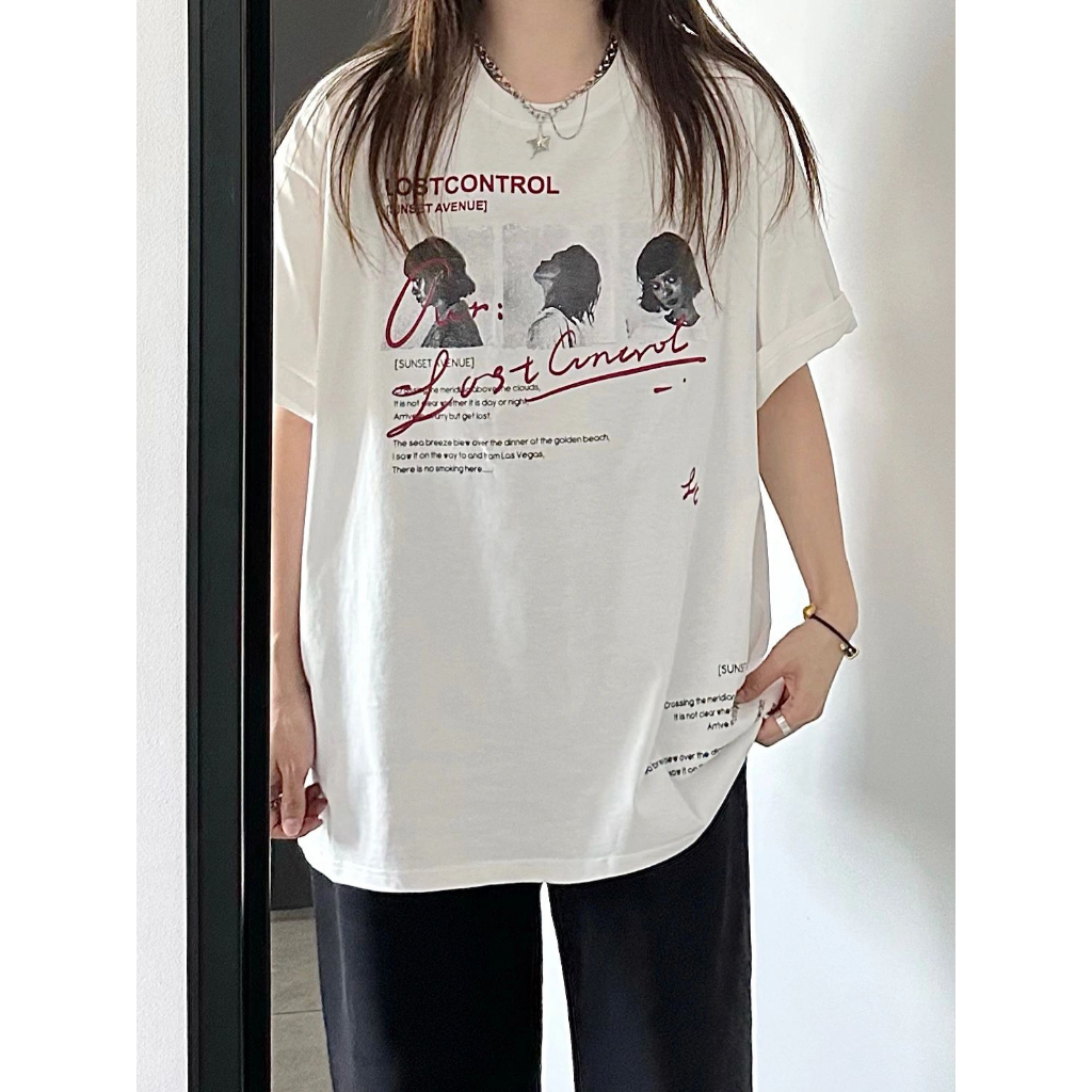 HIIXIIVI Áo Thun 100% cotton Tay Ngắn Cổ Tròn Thời Trang Mùa Hè Phong Cách Hàn Quốc Cho Nữ